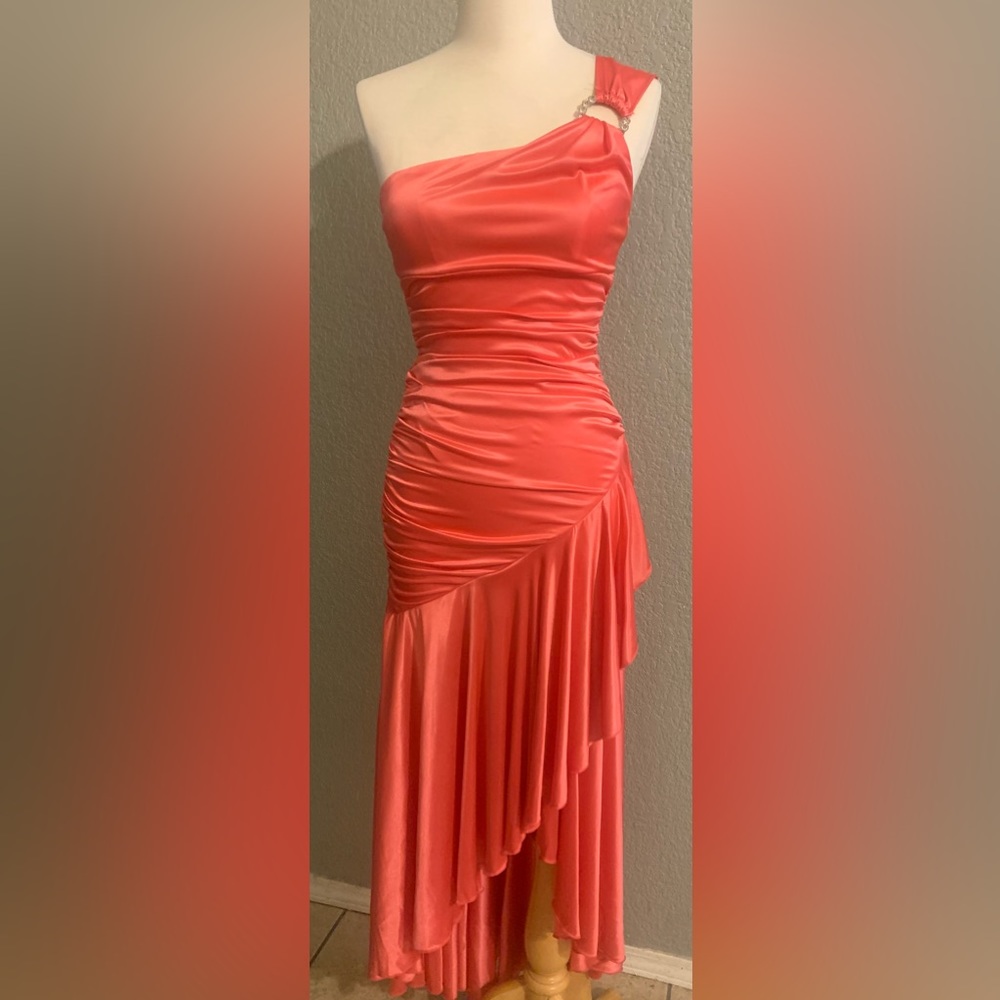 Juniors Sz S City Studio Coral Layered Dress